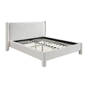 Cama 140 x 190 cm - Tela rizada - Blanco - CONOMO