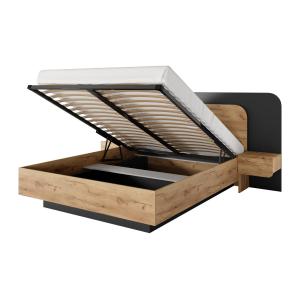 Canapé abatible con mesitas de noche 160 x 200 cm - Con LED…