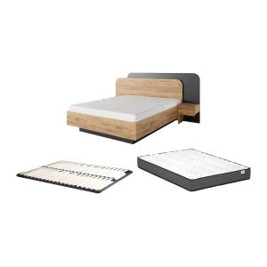 Cama con mesitas de noche 160 x 200 cm - Con LEDs - Color:…