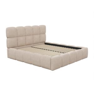 Canapé abatible - 180 x 200 cm - Tela rizada - Beige - DAMA…
