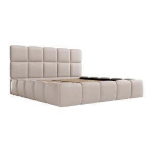 Canapé abatible 180 x 200 cm - Tela efecto cuero - Beige -…