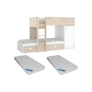 Cama tren reversible rinconera RICARDO - 2 x 90 x 190 cm -…