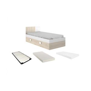 Cama nido 2 x 90 x 190 cm - Color: natual  y blanco   colch…