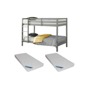 Litera ANICET II - 2 x 90 x 190 cm - Pino macizo - Gris   c…