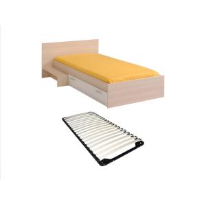 Cama infantil 90 x 190 con 1 cajón - Color: natural y blanc…