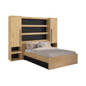 Cama puente 160 x 200 cm con compartimentos - Con LEDs - Co…