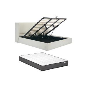 Canapé abatible de 160 x 200 cm - Tela de rizo - Crema   Co…