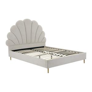 Cama 160 x 200 cm - Tela - Beige - LIVAYA