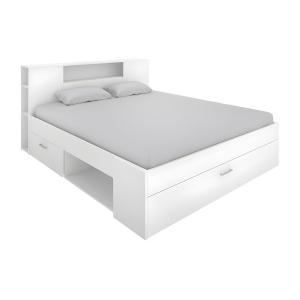 Cama con cabecero con compartimentos y cajones - 160x200 cm…