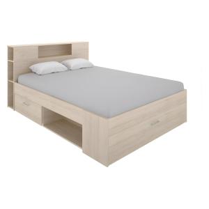 Cama con cabecero con compartimentos y cajones - 160x200 cm…