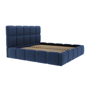 Canapé abatible de 140 x 190 cm - Tela texturizada - Azul n…