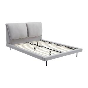 Cama 160 x 200 cm - Terciopelo - Gris - IBEDIA