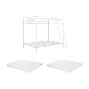 Literas 2 x 140 x 190 cm - Metal - Blanco   Colchones - GEM…