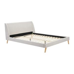 Cama de estilo escandinavo 180 x 200 cm - Tela - Beige - BE…
