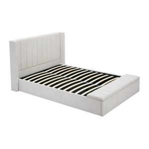 Cama baúl 140 x 190 cm con banco - Tela - Beige - DOUINO
