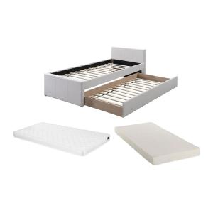 Cama nido 90 x 190 cm - Tela - Beige   Colchón - DORITALO
