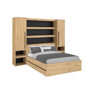 Canapé abatible con puente 140 x 190 cm - Color: Natural y…