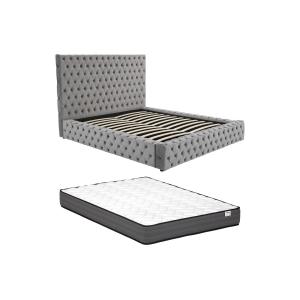 Canapé abatible chesterfield 160 x 200 cm - Terciopelo - Gr…