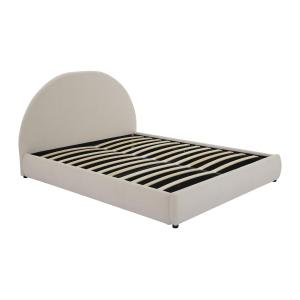 Canapé abatible de 160 x 200 cm - Tela de felpa - Crema - L…