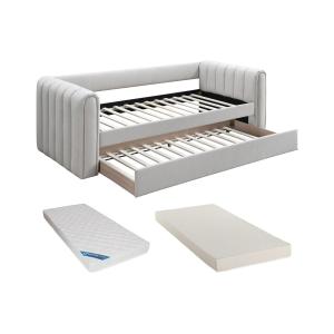 Cama nido 90 x 190 cm - Tela - Beige   Colchón - SAHONA