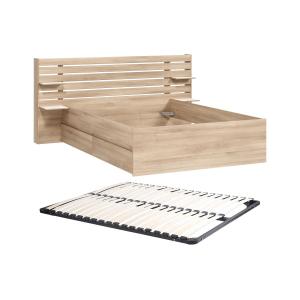 Cama 140 x 190 cm con compartimentos - Color: natural   Som…