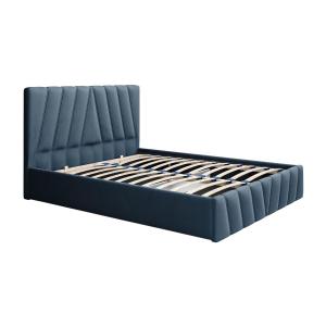 Canapé abatible 160 x 200 cm - Terciopelo - Azul - LIDAMA d…
