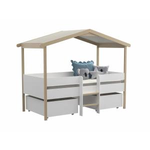 Cama infantil SAROSI con cajones - 90 x 190 cm - tilo - Bla…
