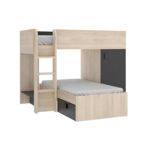 Cama tren reversible rinconera RICARDO - 2 x 90 x 190 cm -…
