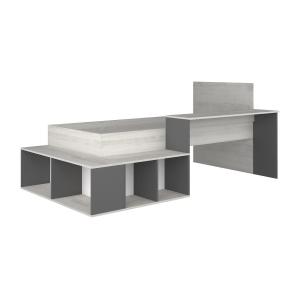 Cama 90 x 200 cm con compartimentos y escritorio - Color: n…