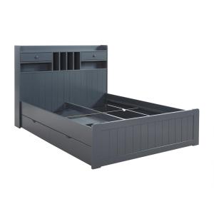 Estructura de cama con almacenaje - 140x190 cm - Pino gris…