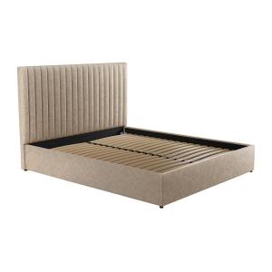 Canapé abatible y cabecero SARAH - 140x190 cm - Tela - Beig…