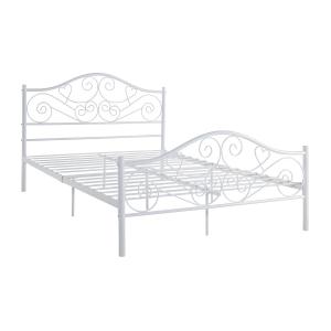 Cama - 160x200cm - Metal - Blanco - LEYNA