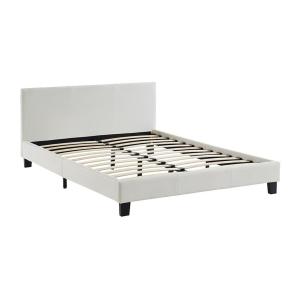 Cama CORNELIUS - 140x190cm - Piel sintética blanca