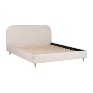 Cama 160 x 200 cm - Tela efecto rizado - Crudo - SANTADI