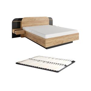 Cama con mesitas de noche 160 x 200 cm - Con LEDs - Color:…