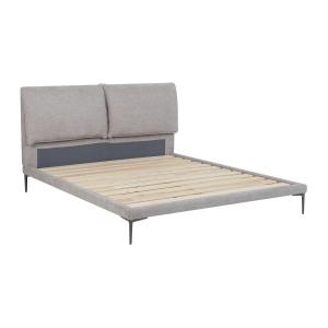 Cama 160 x 200 cm - Tela - Gris jaspeado - RIMOTA de Maison…
