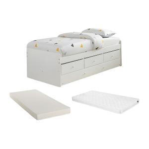 Cama nido TITOUAN con 3 cajones - 90 x 190 cm - MDF y Pino…