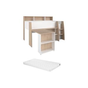 Cama combinada 90 x 200 cm con escritorio y almacenamiento…