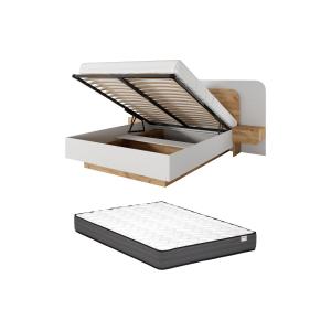 Cama con cajón y mesitas de noche 160 x 200 cm - Con LEDs -…