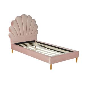 Cama infantil  90x190 cm - Terciopelo - Rosa -  MOANA