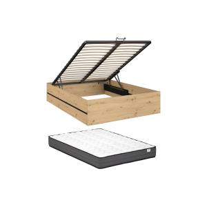 Canapé abatible 140 x 190 cm - Color: Natural y negro   Col…