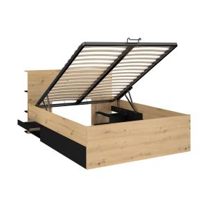 Canapé abatible 140 x 190 cm - Color: Natural y negro - RAD…