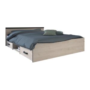 Cama con compartimentos - 2 cajones y 1 estante - 140 x 190…