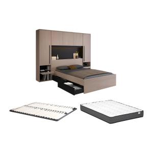 Cama con compartimentos 140 x 190 cm - Con LEDs - Color: na…