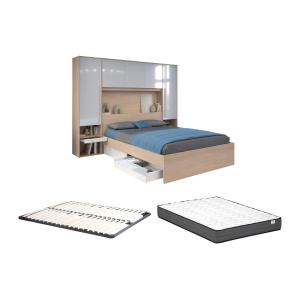 Cama con almacenamiento 140 x 190 cm con luces LED - Color:…