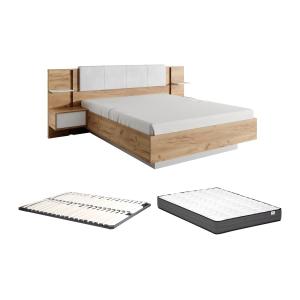 Cama con mesitas de noche 160 x 200 cm - Con LEDs - Color:…
