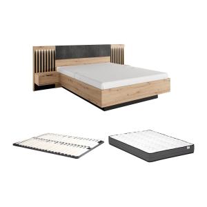 Cama con mesitas de noche 160 x 200 cm - Con LEDs - Color:…