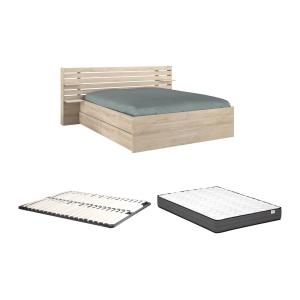 Cama 160 x 200 cm con compartimentos - Color: natural   Som…