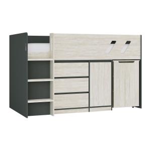 Cama compacta 90 x 190 cm con escritorio y almacenamiento -…