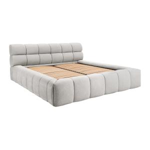 Canapé abatible 180 x 200 cm - Tela - Gris claro - FORVIK d…